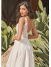 V Neck Ivory Lace Tulle Romantic Wedding Dress V Neck Ivory Lace Tulle Romantic Wedding Dress